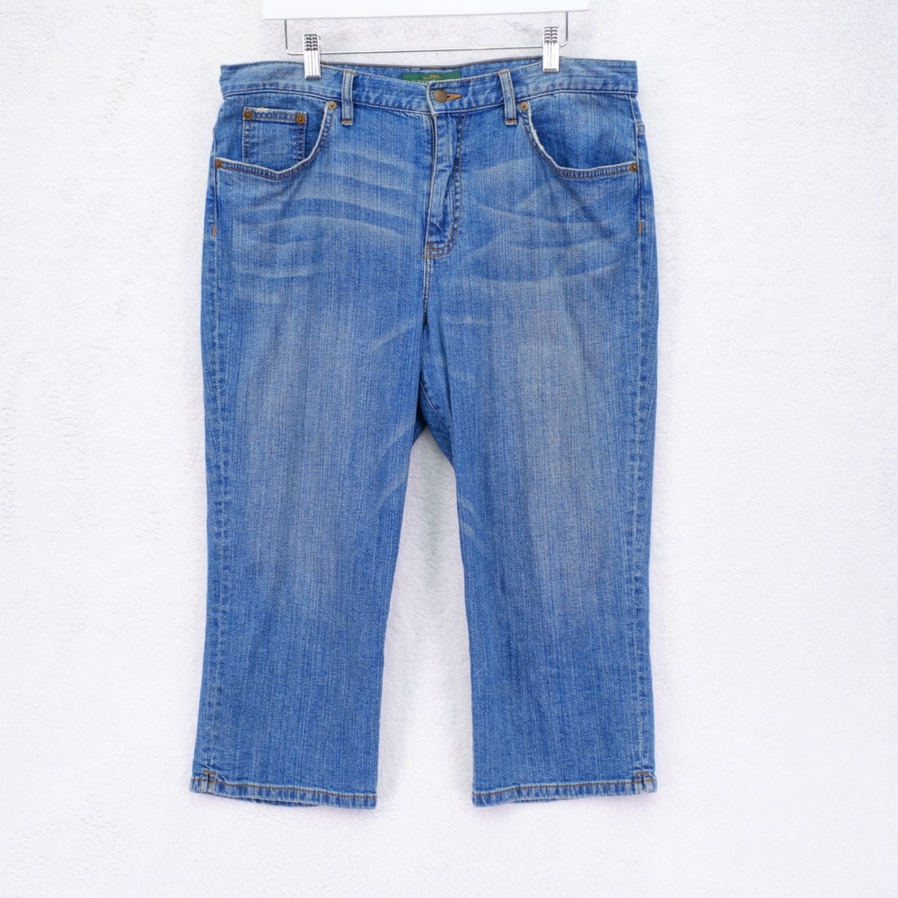 Lauren Ralph Lauren Blue Stone Wash Denim Capri Jeans -12- High‎ Rise 36 / 21.5